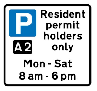 An example of a Controlled Parking Zone sign