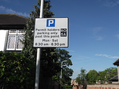 Image showing an example of Permit Parking Area entry sign