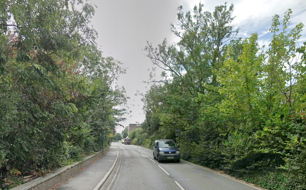 Image showing Surbiton Hill Road with a van driving towards the camera