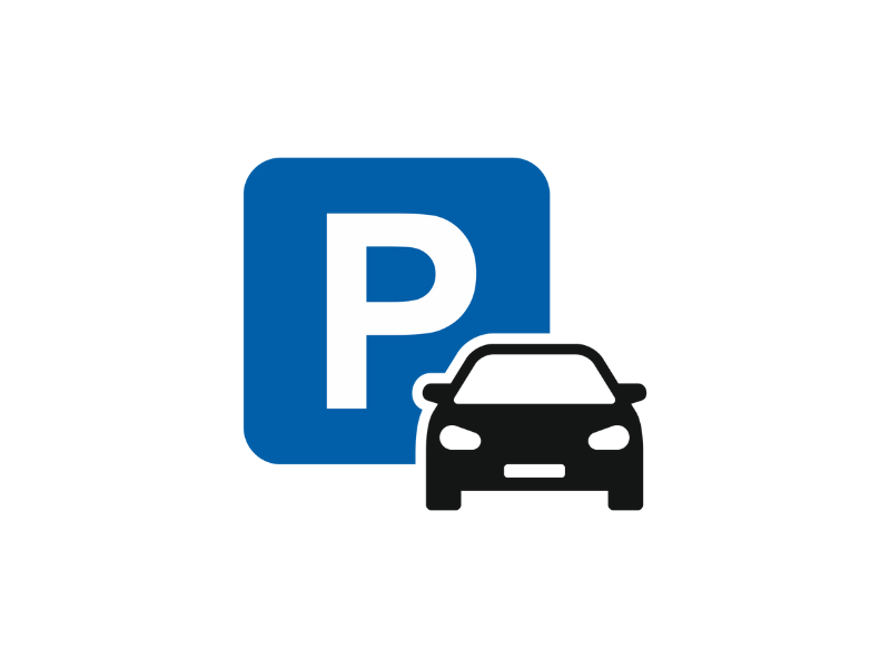 Parking sign with an image of a car