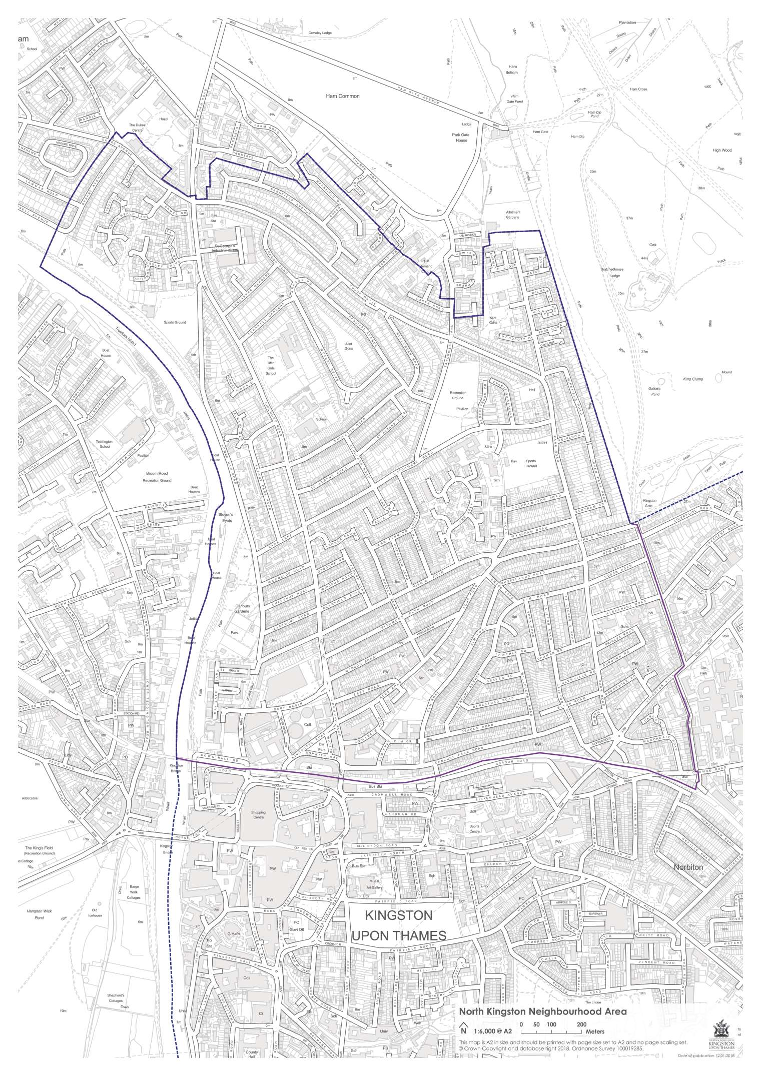 Map showing the designated North Kingston Neighbourhood Area